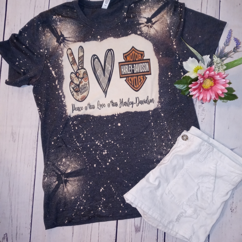 Peace Love and Harley Davidson shirt